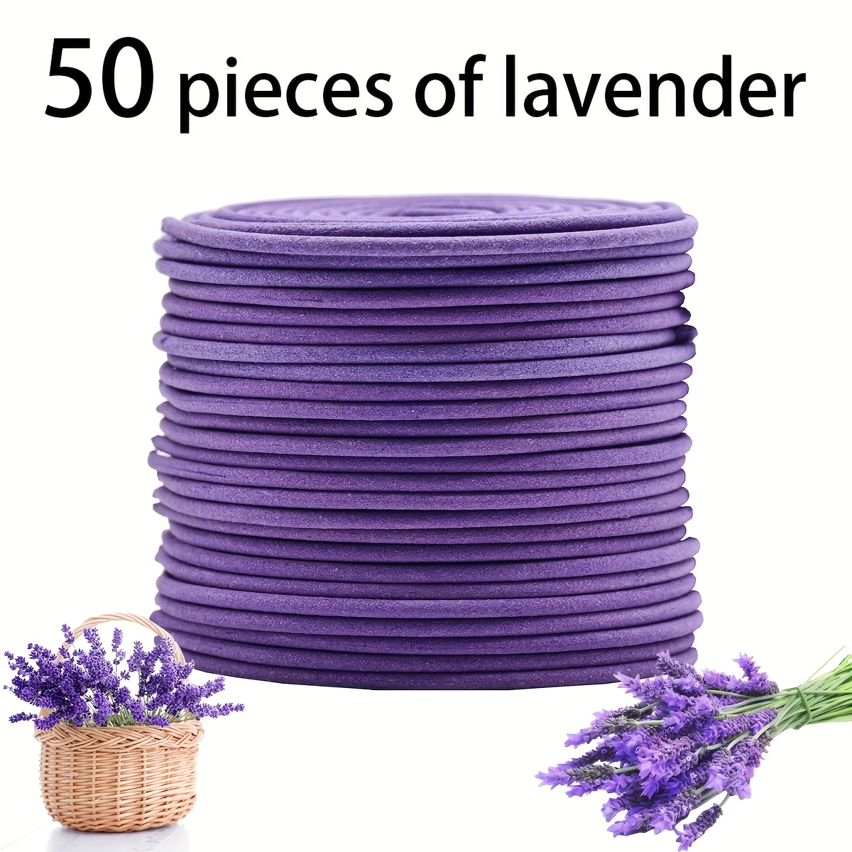 Uv Inhibitor Candle - 50 Spiralkerzen mit Lavendelduft, Brennzeit für