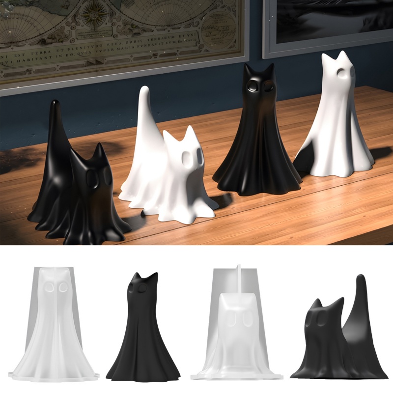 Candle Making Equipment - Geisterkatze Halloween Desktop Ornament Gips Silikonform