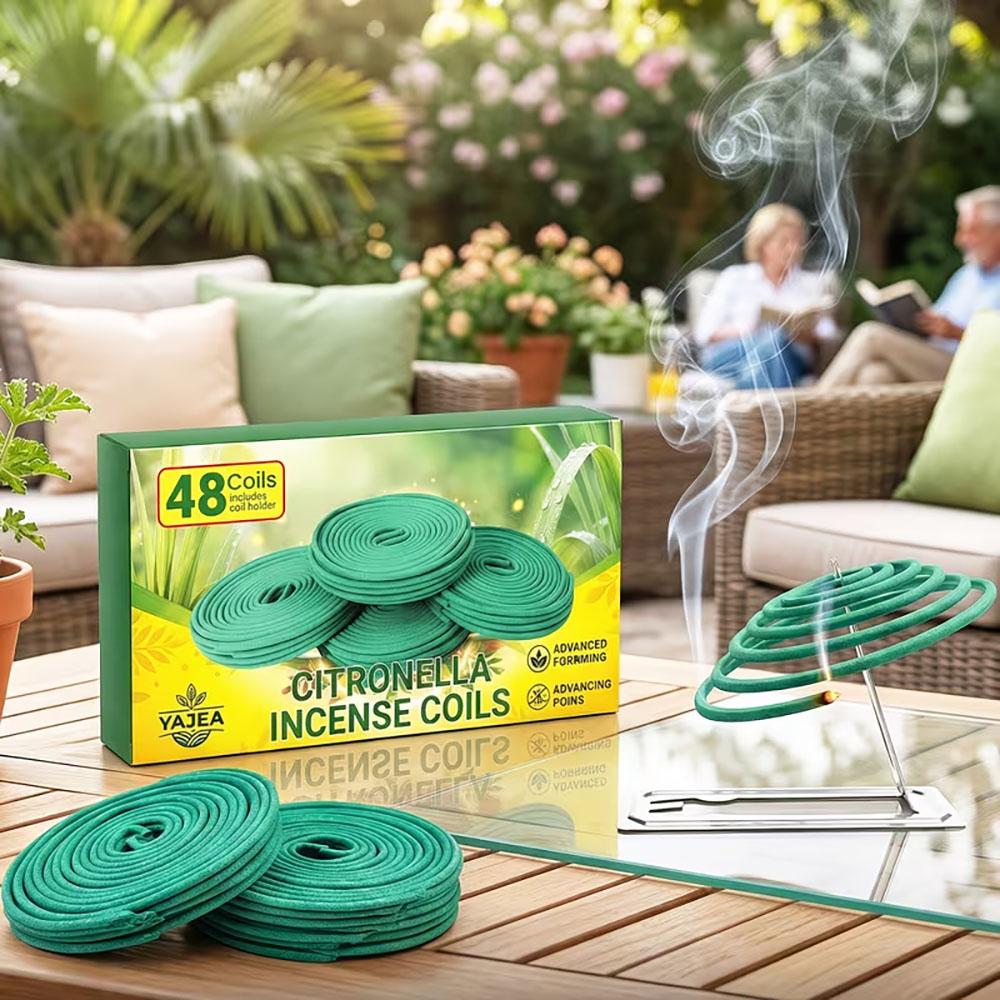 Uv Inhibitor Candle - 48 große Zitronengras-Spiralen, große runde Räucherstäbchen,