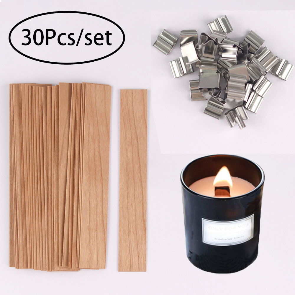 Candle Making Jars - 30 Stück Kerzendochte aus Holz, Kerzenherstellungsset,
