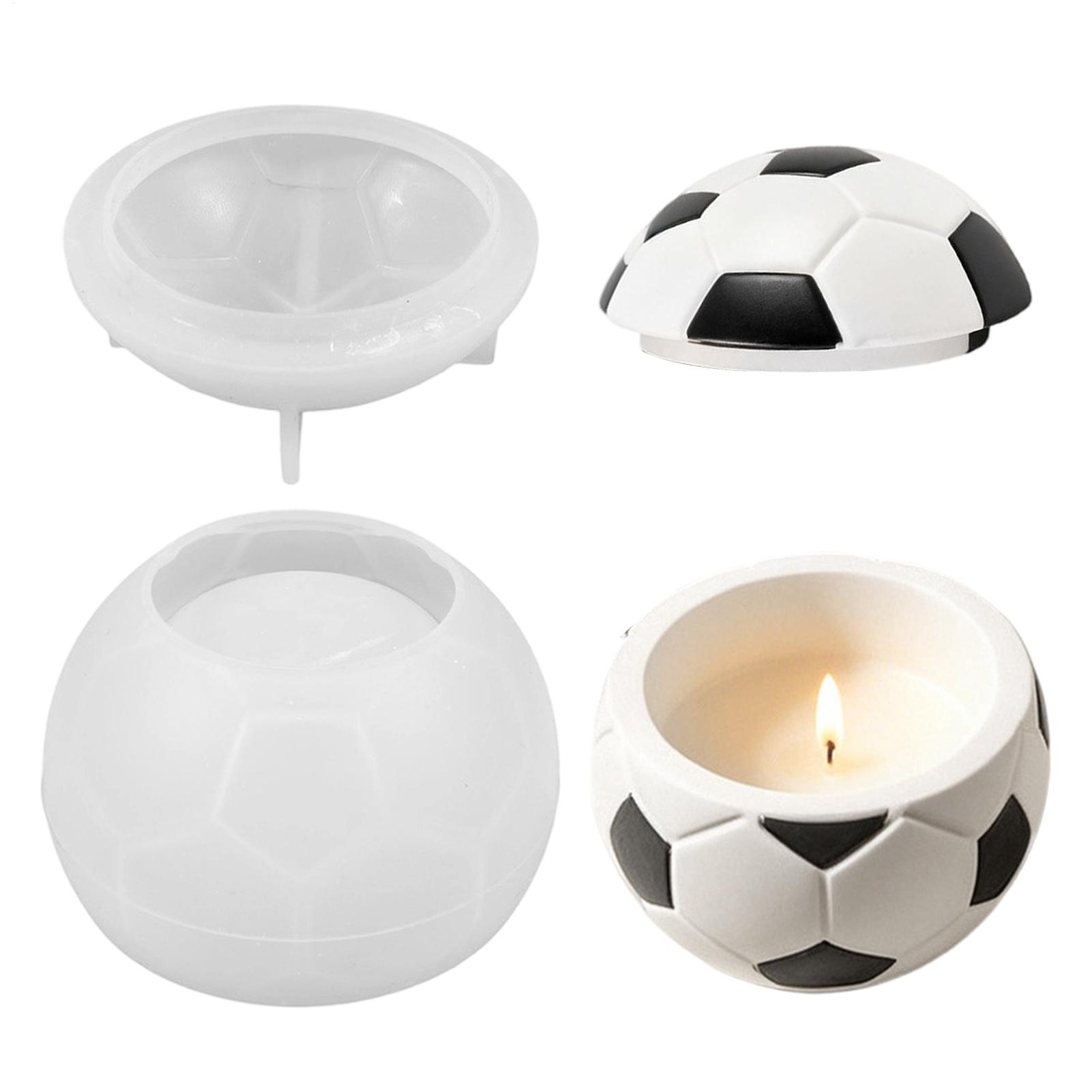 Candle Making Jars - Fußball-Silikonform, 3D, wiederverwendbar, Fußball-Glasform, Kerzenherstellung, Formen