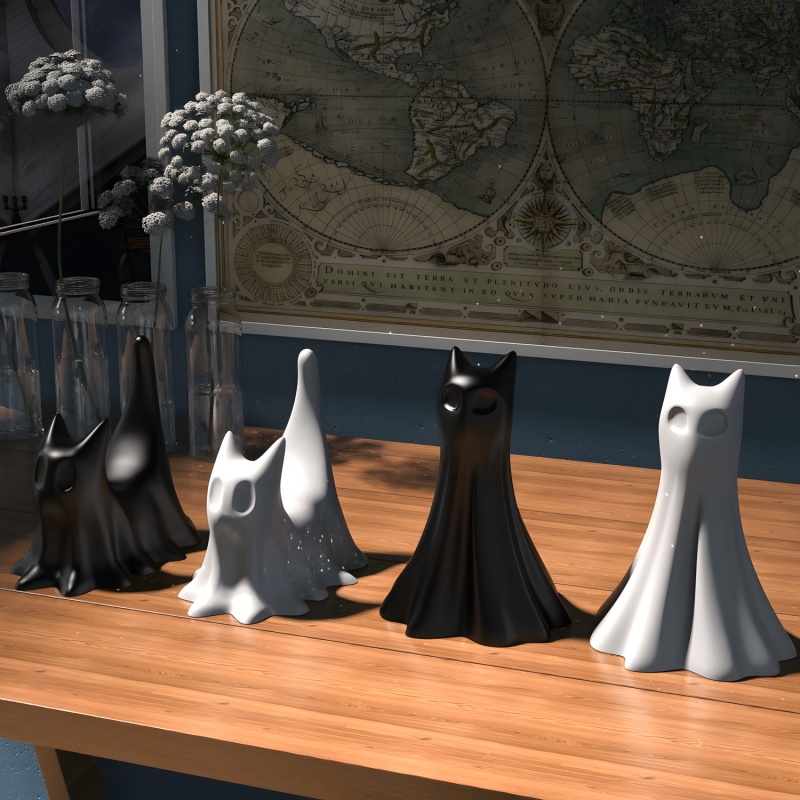 Geisterkatze Halloween Desktop – Candle Making Equipment Bewertung und Preis
